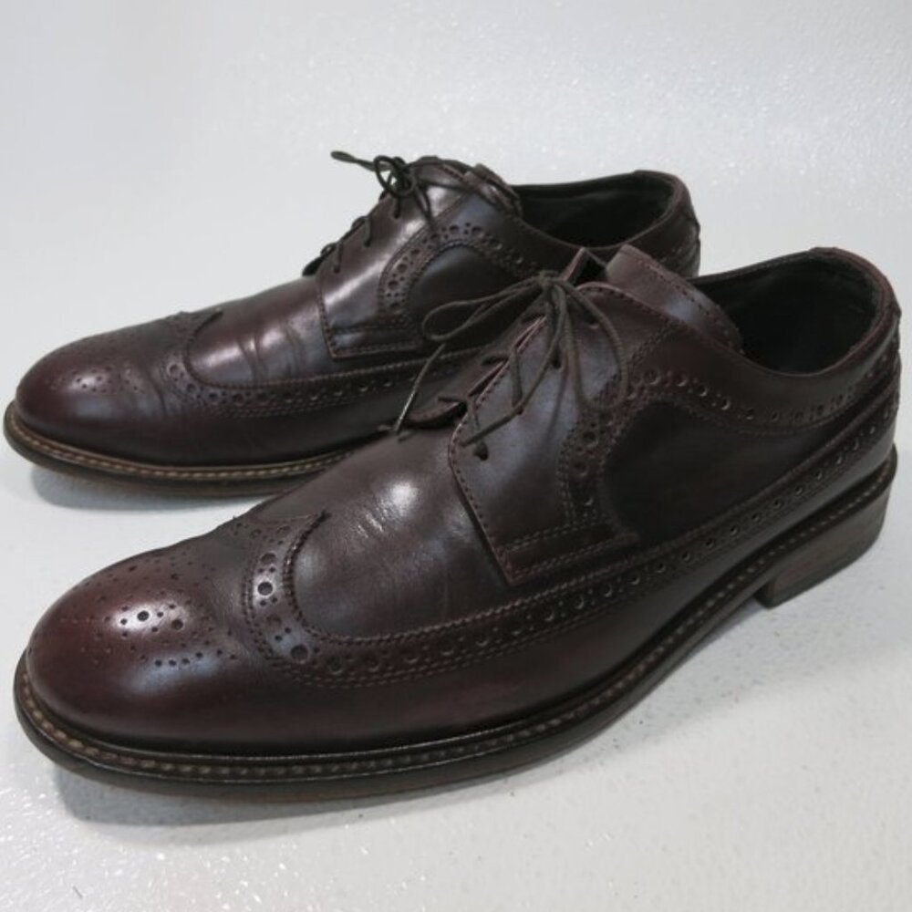 Bugatchi Long Wingtip Leather Dress Brogue Oxfords Men's Footwear Shoes 12